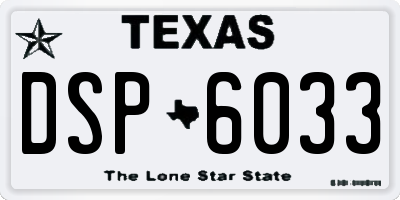 TX license plate DSP6033