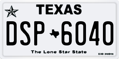 TX license plate DSP6040