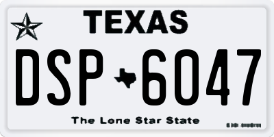 TX license plate DSP6047