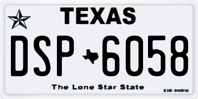 TX license plate DSP6058