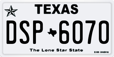 TX license plate DSP6070