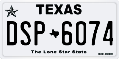 TX license plate DSP6074