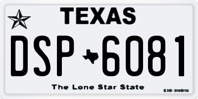 TX license plate DSP6081