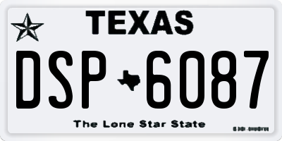 TX license plate DSP6087