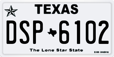TX license plate DSP6102