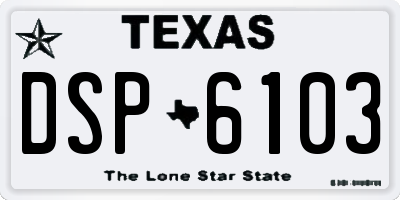 TX license plate DSP6103