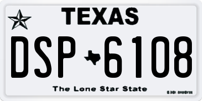 TX license plate DSP6108