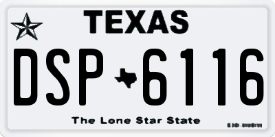TX license plate DSP6116