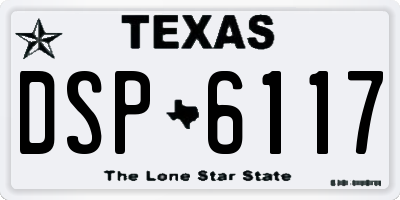 TX license plate DSP6117