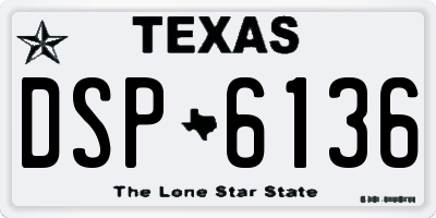 TX license plate DSP6136