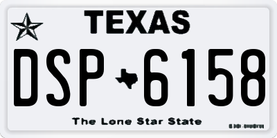 TX license plate DSP6158