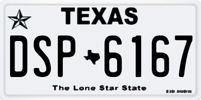 TX license plate DSP6167