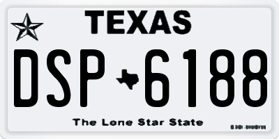 TX license plate DSP6188