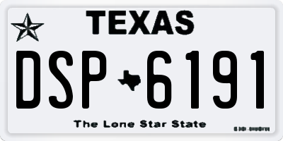 TX license plate DSP6191