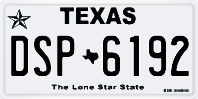 TX license plate DSP6192