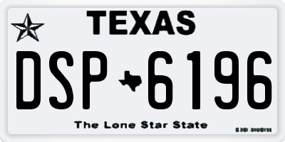 TX license plate DSP6196