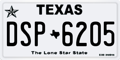 TX license plate DSP6205