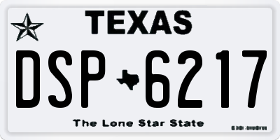 TX license plate DSP6217