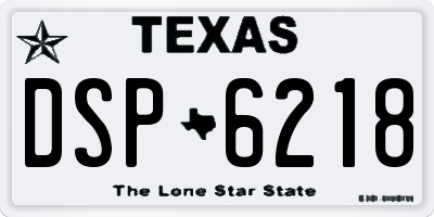 TX license plate DSP6218
