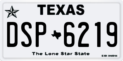 TX license plate DSP6219