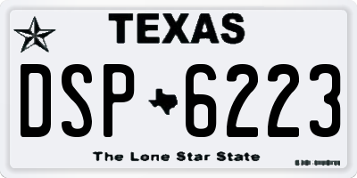 TX license plate DSP6223