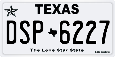 TX license plate DSP6227