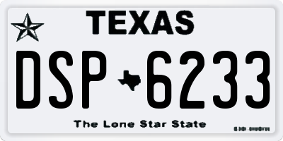 TX license plate DSP6233