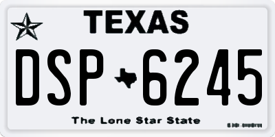 TX license plate DSP6245