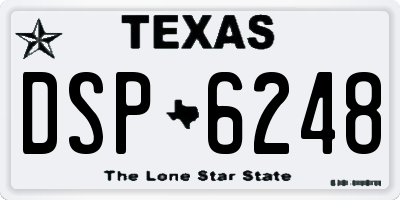 TX license plate DSP6248