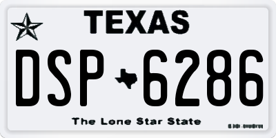 TX license plate DSP6286