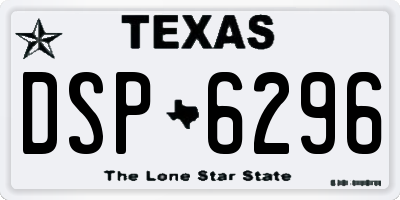 TX license plate DSP6296