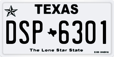 TX license plate DSP6301