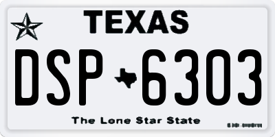 TX license plate DSP6303