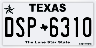 TX license plate DSP6310