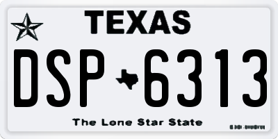 TX license plate DSP6313