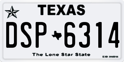 TX license plate DSP6314