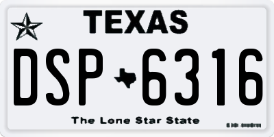 TX license plate DSP6316