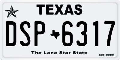 TX license plate DSP6317