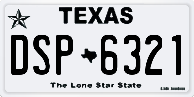 TX license plate DSP6321