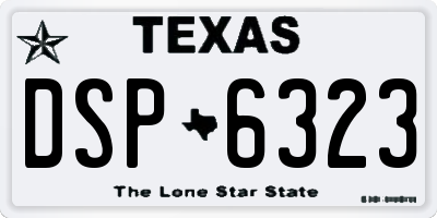 TX license plate DSP6323