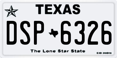 TX license plate DSP6326