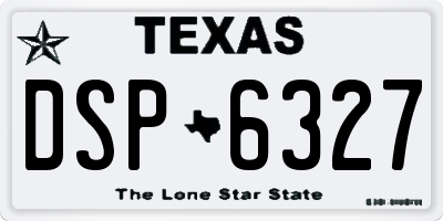TX license plate DSP6327