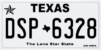 TX license plate DSP6328