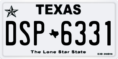 TX license plate DSP6331