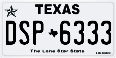 TX license plate DSP6333