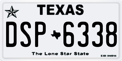 TX license plate DSP6338