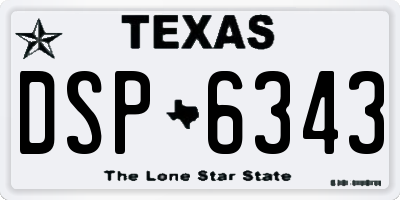 TX license plate DSP6343