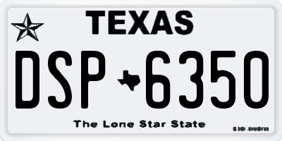 TX license plate DSP6350
