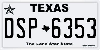 TX license plate DSP6353