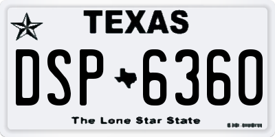 TX license plate DSP6360